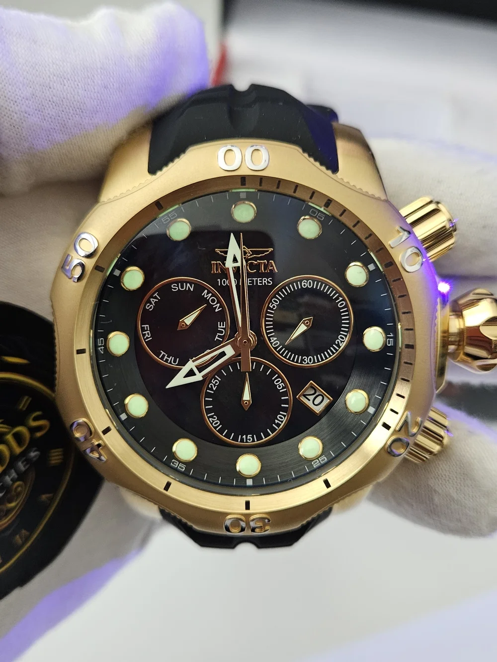 Invicta Reserve Venom 29761 Gold Tone 53.7mm Chronograph Men's Watch.